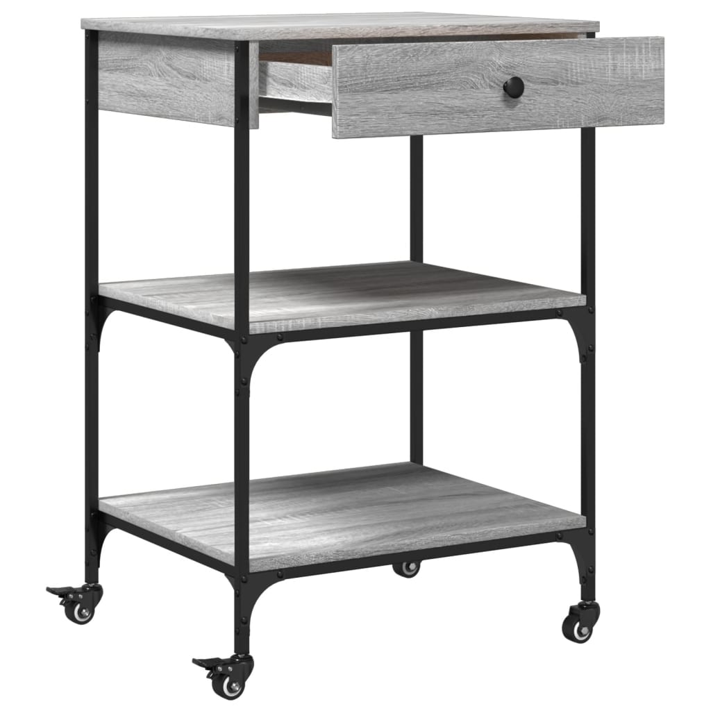 Kitchen Trolley Grey Sonoma 60x48x89.5 cm Particleboard