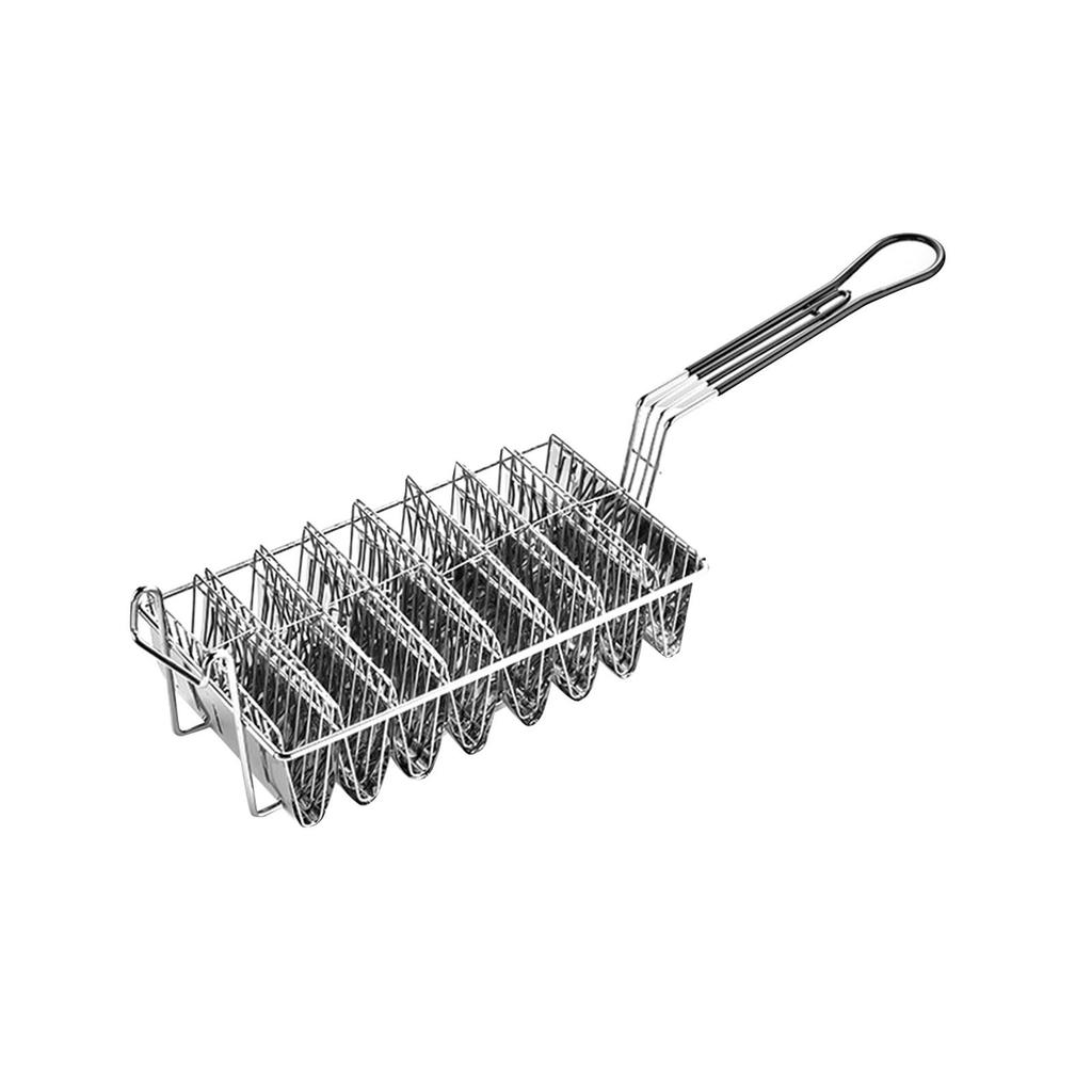 Taco Basket Deep Fryer Holder with Grip Handle Stainless Steel Burritos Professional