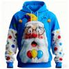 Christmas Men's Santa Claus 3D Cartoon Hooded Hoodies Sweatshirt Fashion Daily Crew Neck Home Party Gift  Drawstring Fall Winter