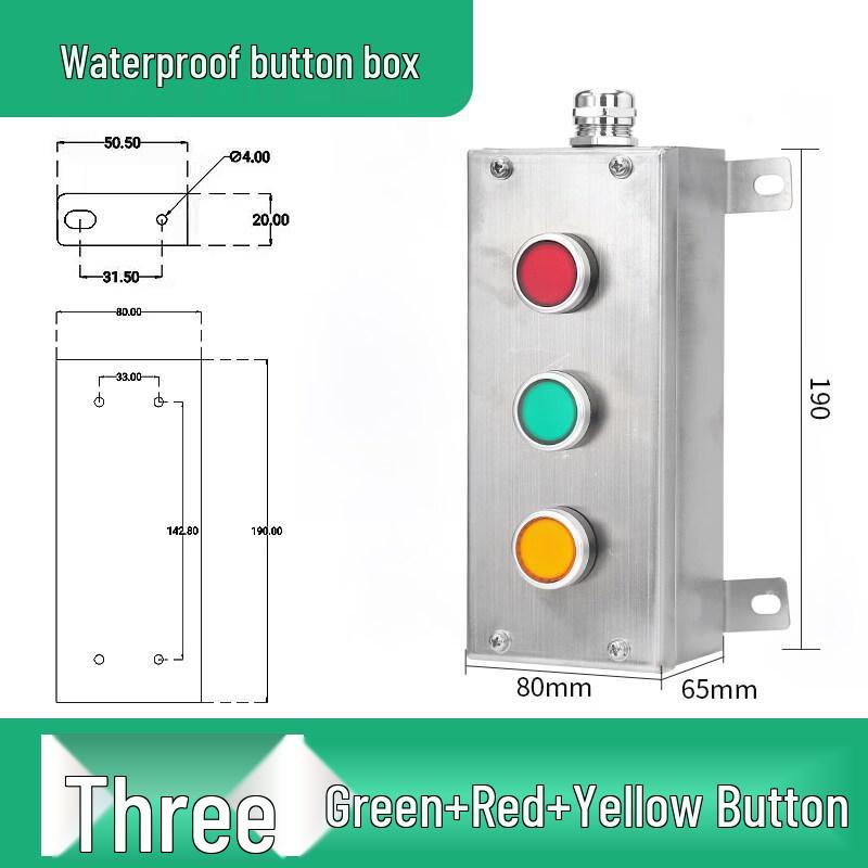 

Aokewen 3-Button Explosion-Proof Emergency Stop Control Box