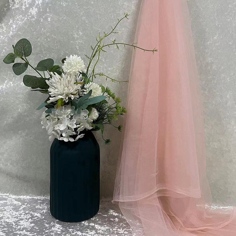 Green Soft Yarn Curtain Net for Kindergarten Decoration, Scene Layout, Wedding Backdrop, and Dress Fabric