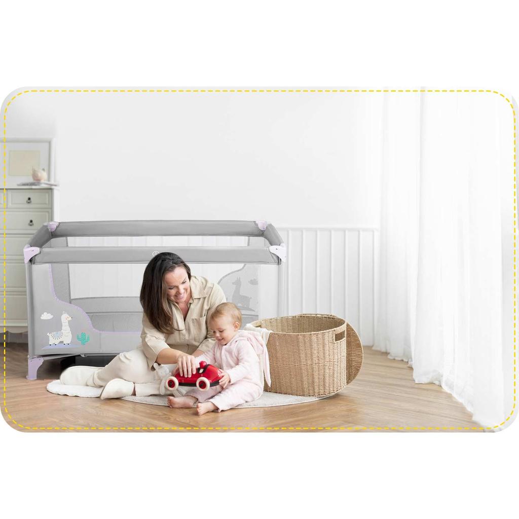 Travel Cot 125 X 65 X 78 Cm Rk-240 Gray-Lavender