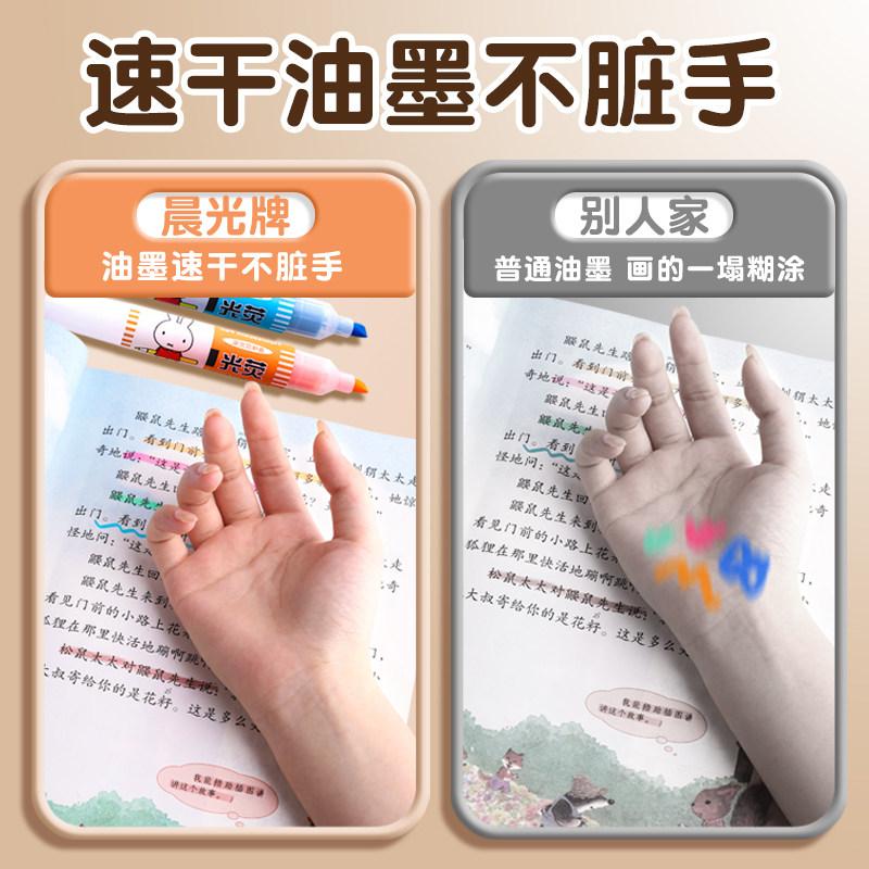 M&G Color Fluorescent Pen 6 Smooth Writing Pens for Students Ideal for Note-Taking And Highlighting