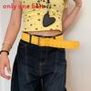 Pu Leather Wide Belt With Gold Buckle For Women Dress And Jeans Accessories