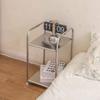Stainless Steel Bathroom Storage Shelf 2/3 Tier Heavy Duty Bedroom Rack Minimalist Bookshelves Nightstand Living Room Decor