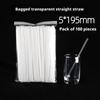 Food Grade 200 Disposable Straw Independent Packaging Transparent Tube Plastic Hose Straw