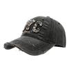 American personality trend leopard print English letters NYC ripped baseball cap men's and women's street fashion retro cap