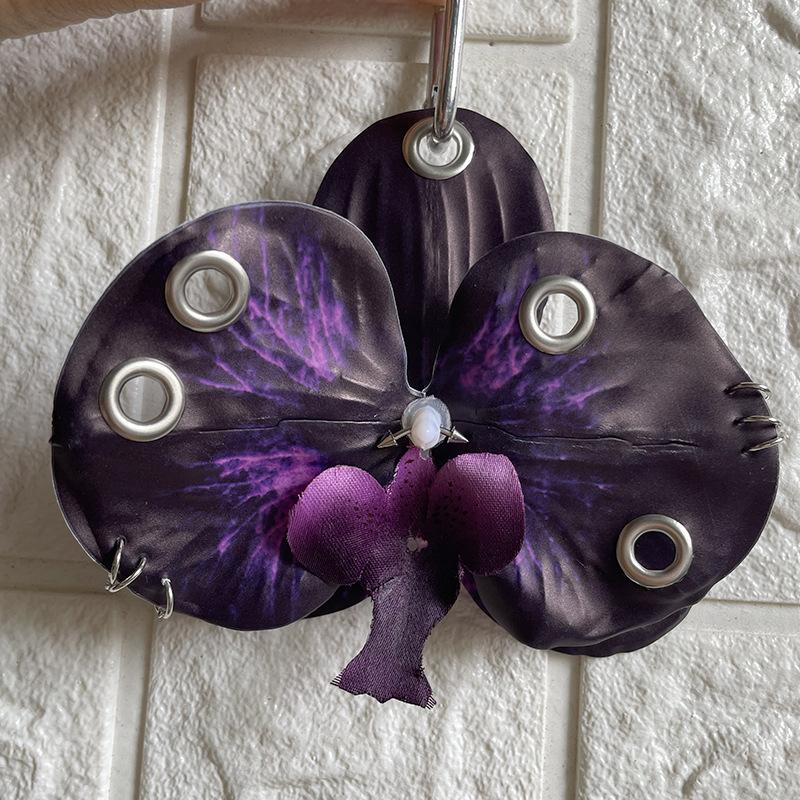 Fashion Phalaenopsis Orchid Keychain Exquisite Simulation Flower Key Ring Backpack Pendant Decoration Accessories Gifts