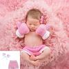 Solid Color Blue Knitted baby Photo Props 1 Set Boxer Pink Girl Crochet Set Baby Bath Gift Studio Photography Shooting Supplies