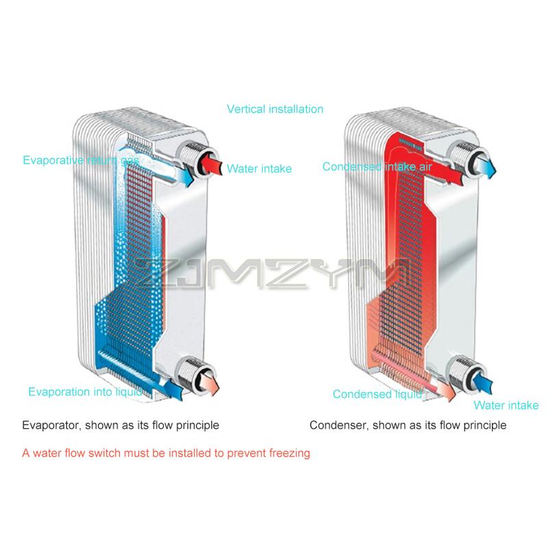 B3-22-22 Stainless Steel Heat Exchanger 1.5 Horsepower Plate Evaporator Condenser Heat Exchanger Kits of Heat Pump Water Heater