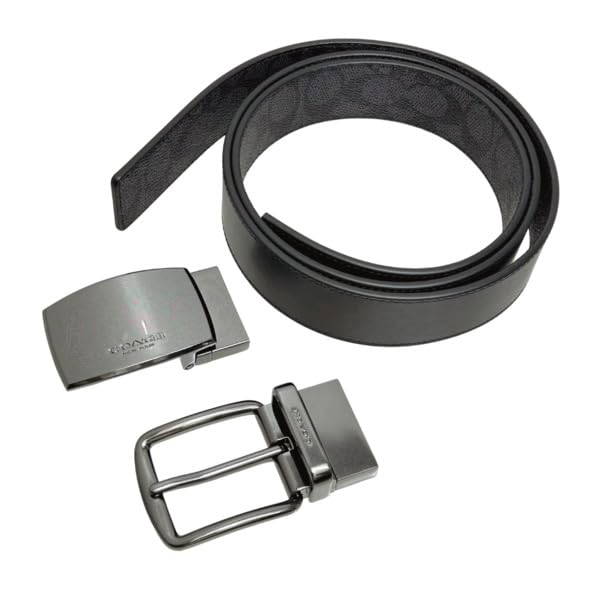 COACH Outlet 38MM Boxed Plaque Harness Buckle Reversible Belt Set & Cut-to-Size [Used]