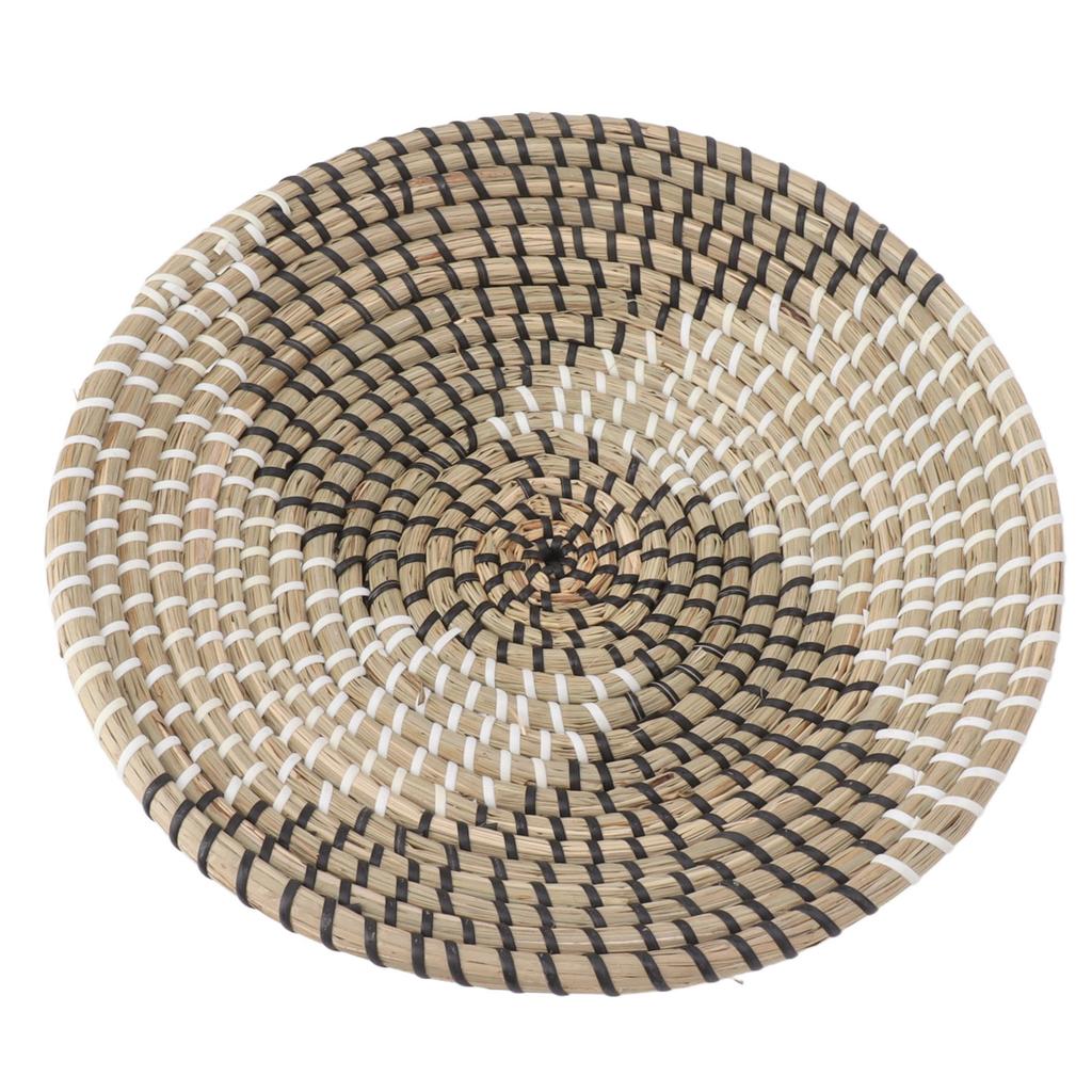 Woven Wall Basket Decor Handcrafted Seagrass Hanging Baskets Multifunction Woven Insulation Pad for Living Room Kitchen