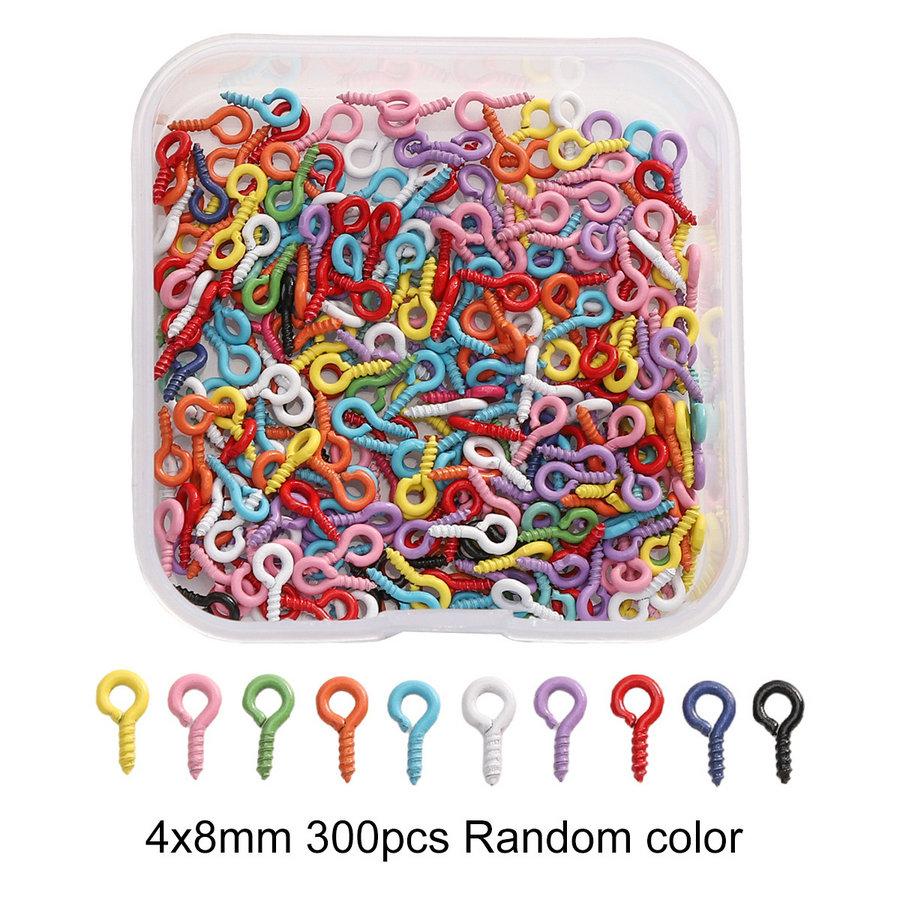 

Colored DIY Jewelry Accessories Set Bead Keychain Open Jump Rings Lobster Clasp Hooks Small Screw Eye Pins for Jewelry Making
