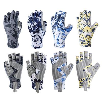 Herren Verschleißfeste Rutschfeste Halbfinger-Angelhandschuhe, Atmungsaktiv & Schweißabsorbierend für Outdoor-Spinnfischen und Meeresangeln