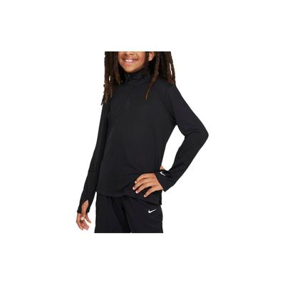 Kids Solid Color Long Sleeve Pullover With Stand Collar Kids Tops Black FN8375-010