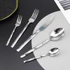 304Dinner set stainless steel with diamond design, covered with square shank, fork Simple, knife, spoon, fork, tea sets dining