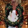 Women's Christmas Print Long Sleeve Knit Cardigan Button Down Sweater