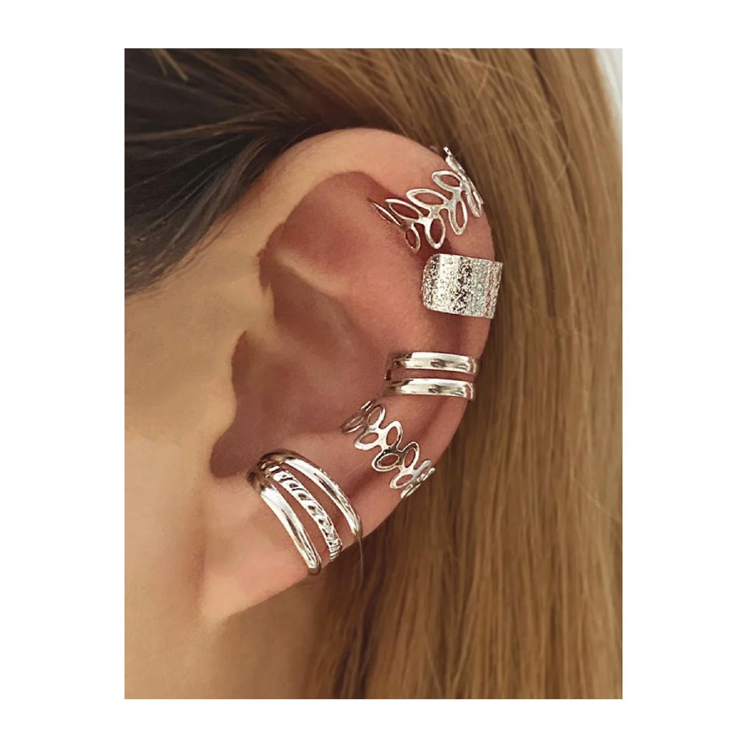 

Женские серебряные серьги из хряща, 5 шт. серебряный