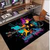 Music Guitar Theme Soft Crystal Velvet Rug Custom Name & Text Print Non Slip Floor Rug for Bedroom Living Room