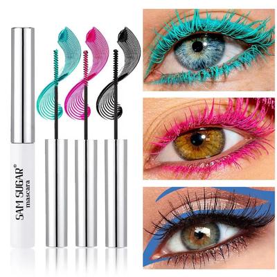 Seidenfaser Mascara Bunt Ultrafeine Bürste Verlängert Wimpern Wasserfest Langanhaltend Schnelltrocknend Grün Rosa Wimperntusche Makeup