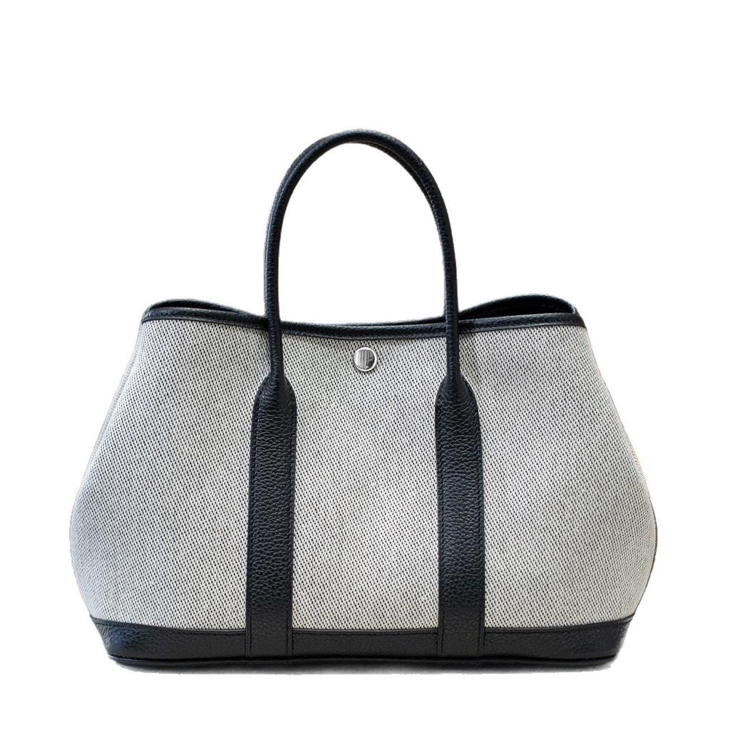 New panda color garden bag high-end leather canvas contrasting color women's bag commuter casual handbag women