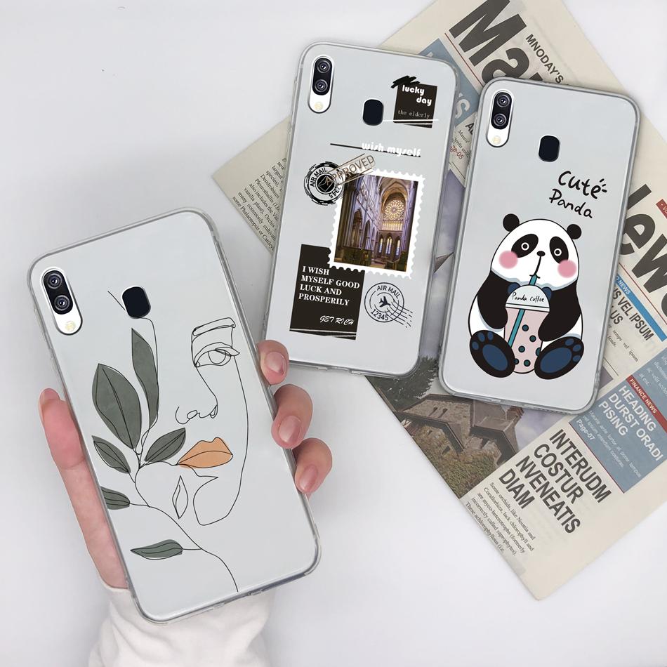 For Samsung Galaxy A40 A41 Phone Case Simple Creative Clear Back Cover For Samsung A 40 A 41 Soft TPU Silicone Anti Drop Fundas