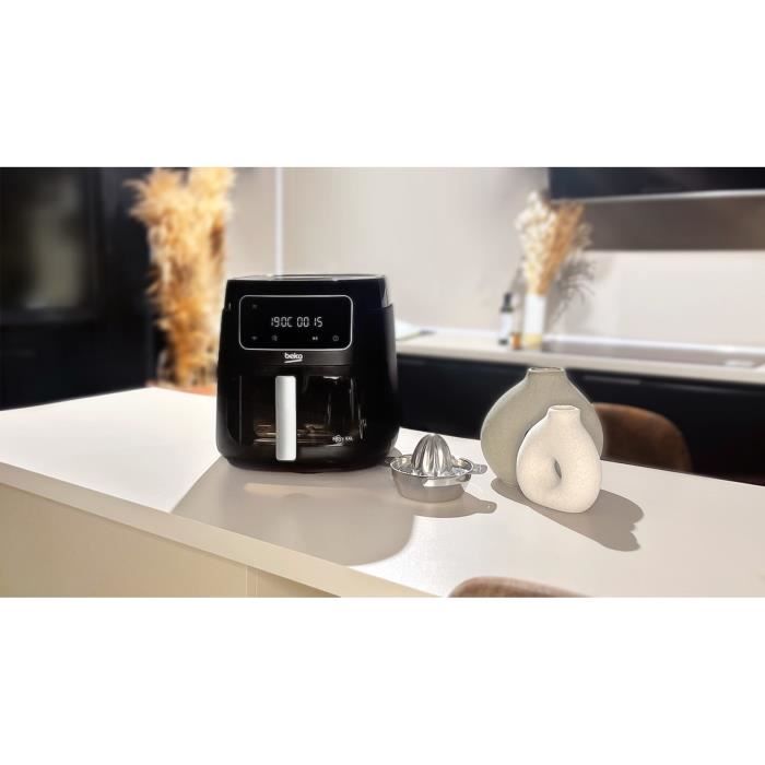 Friteuse multifonction à air chaud - BEKO - FRL3374B - 1900 W - 7,6 L pour 2 kg de frites - Ecran LCD tactile - Noir