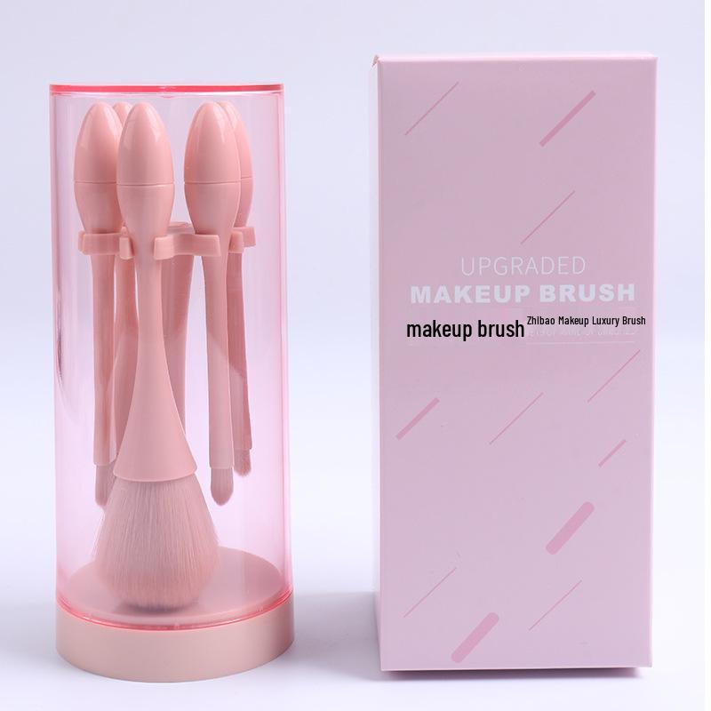 Portable 5-Piece Mini Makeup Brush Set: Powder, Blush, Eyeshadow