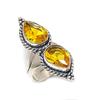 Natural Citrine Gemstone Handmade 925 Sterling Silver Jewelry Ring Size 9 AR-16762