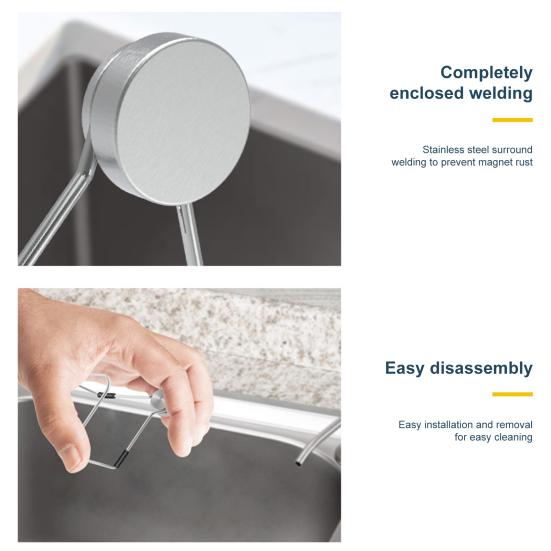 Magnetic Sponge Holder Kitchen Sink Organizer No Drilling Needed Easy To Install