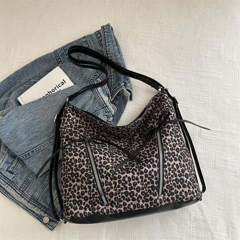 Große Achsel-Tragetasche 2025 neue Damentasche Mode Leopardenmuster Umhängetasche Damen-Schultertasche