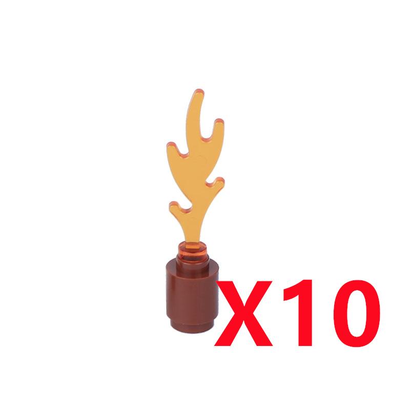 MOC Building Blocks Bonfire Flame Medieval Wine Bottle Accessories Set Candlestick Model Mini Brick Compatible Toy Gift DIY X019