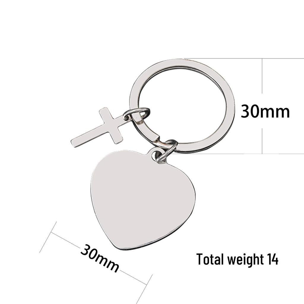 Heart-Shaped Engravable Metal Keychain Gift with Laser Color Printing