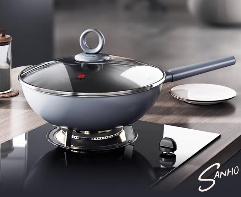 Sanhe Titanium Non-Stick Wok with Lid