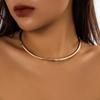 Vintage Trend Goldfarbene Legierung Metall Torques Halskette für Damen Punk Gothic Glatte Verstellbare Kette Mädchen Mode Party Schmuck