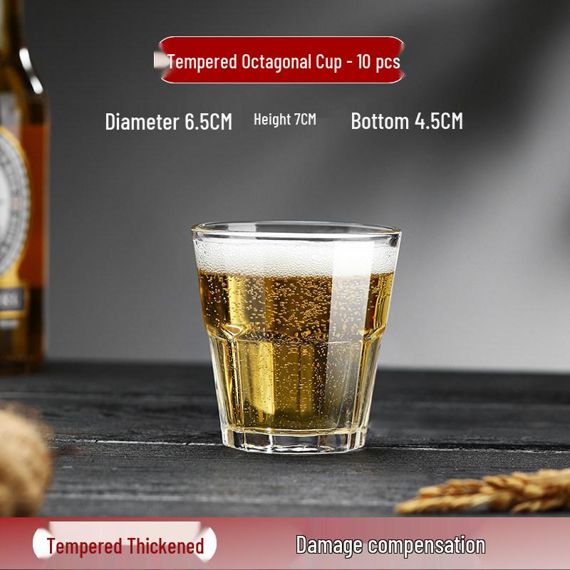 Tempered Octagonal Shot Glass - Drop-Proof Beer Glass for Home & Bar Use (2025 Design) Default