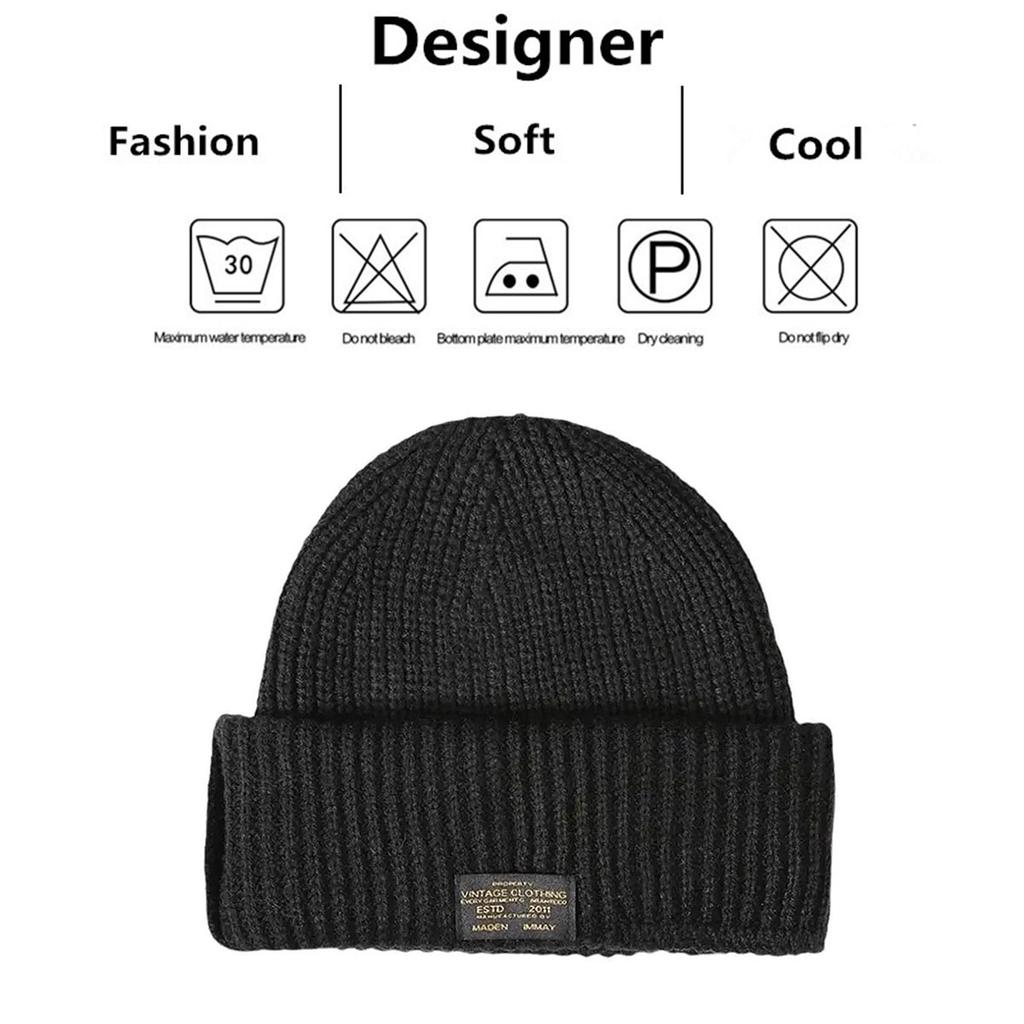 Dual Purpose Barak Hat Fashion Letter Labeled Woolen Hats Men Hip Hop Cap Knitted Caps for Autumn and Winter