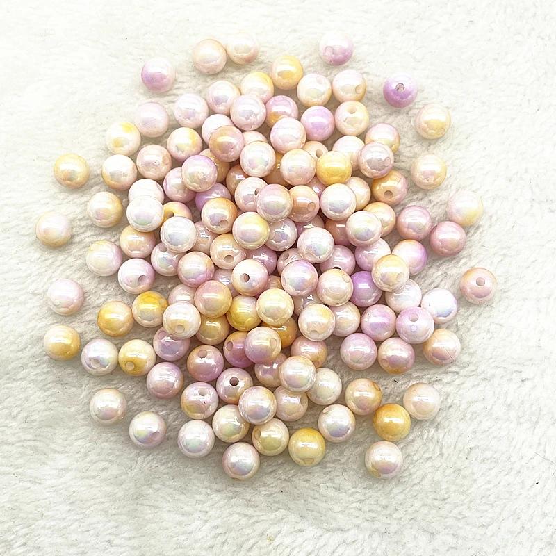 6mm 8mm 10mm Round Acrylic Pearl Beads Loose Spacer Beads for Jewelry Making DIY Bracelet Necklace Pendant Earrings