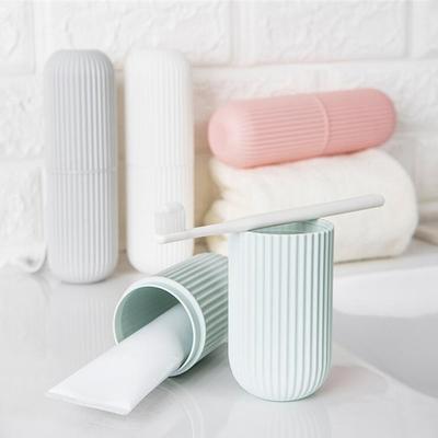 1 Stück Tragbarer Zahnbürstenbecher Badezimmer Zahnpastahalter Aufbewahrungsetui Box Organizer Reise Toilettenartikel Aufbewahrungsbecher Neu Kreativ 1 Stück