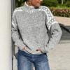 TIFICY Maglioni da Donna Moda Casual Autunno Inverno Stampa Color Block Manica Lunga Collo Alto
