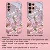 Crystal Butterfly Pattern Glass Phone Case Suitable for Samsung Galaxy S26 S25 S24 S22 S21 S20 FE/Ultra/Plus  Shock Resistant