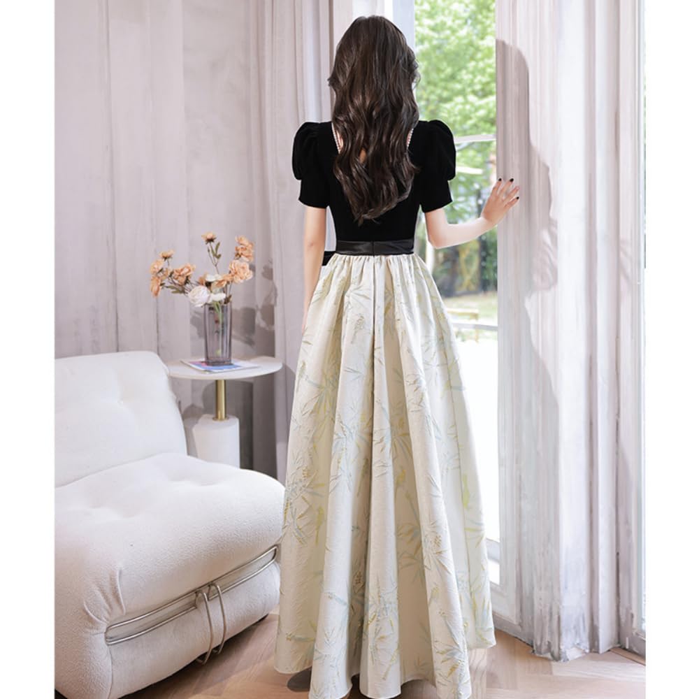 Evening Party Cocktail Long Maxi Wedding Wedding Size S [MATSUMIZUYU] Dress, Dress, Dress, Dress, Black, Zippered, Women's, Dress, After-Party Dress,