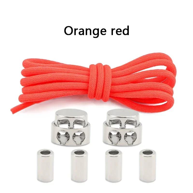 1Pair Lock Shoe laces Without ties Metal Buckle Laces Round Elastic Laces Sneakers Kids Adult No Tie Shoelaces Shoes Accessories