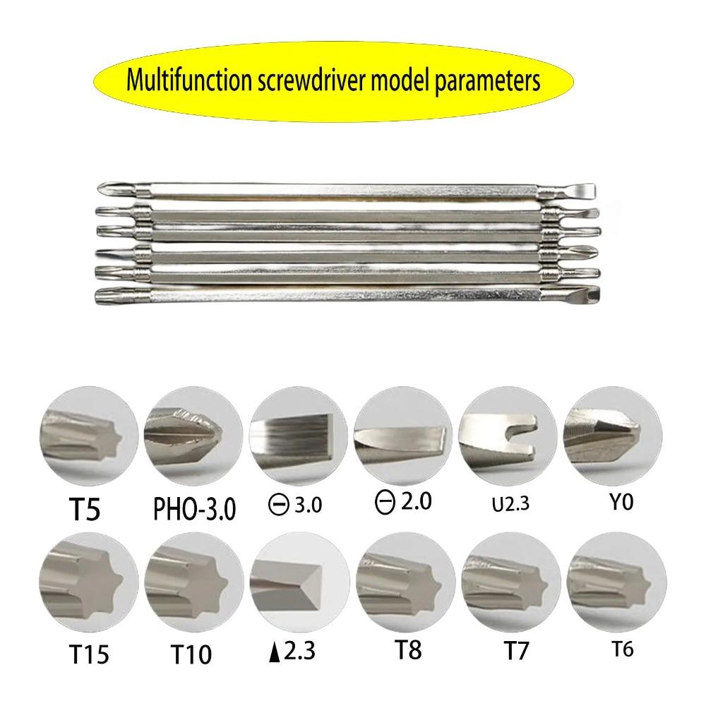 12 in 1 Screwdriver Set Multifunctional Cross Flat Shaped Screwdriver Head Precision Handheld Maintenance Tool