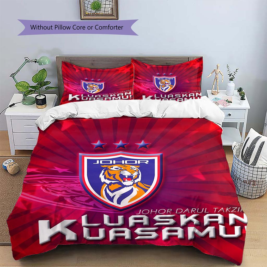 Fotbalový klub Vzor Povlečení Přikrývka Sada Domácí Dekorace Dárek (1 * povlak na peřinu + 2 * povlak na polštář bez jádra)