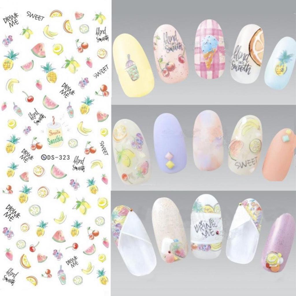 1 Sheet Flowers Water Transfer Decals Nail Art Stickers Tips DIY Manicure Tools