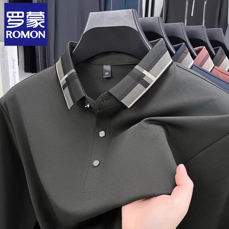 Luomeng Men's Long-Sleeve Business Casual Polo Shirt