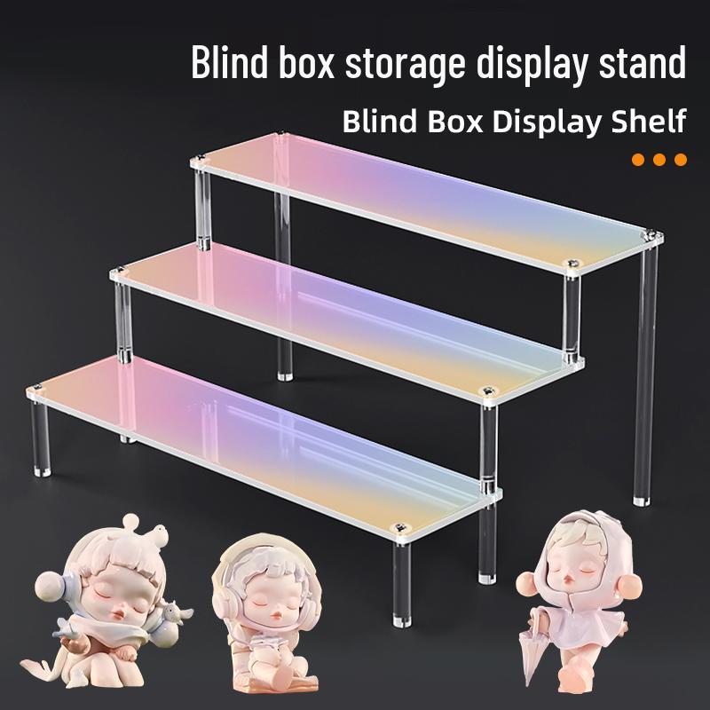

Iridescent Acrylic Multi-layer Display Rack for Pop Mart Blind Boxes Single Layer 20cm - Transparent