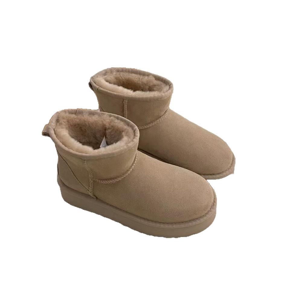 Henan Sangpo Sheepskin Snow Boots, Warm Wool Classic Style 5854, Thick Sole, Versatile Winter Fashion.
