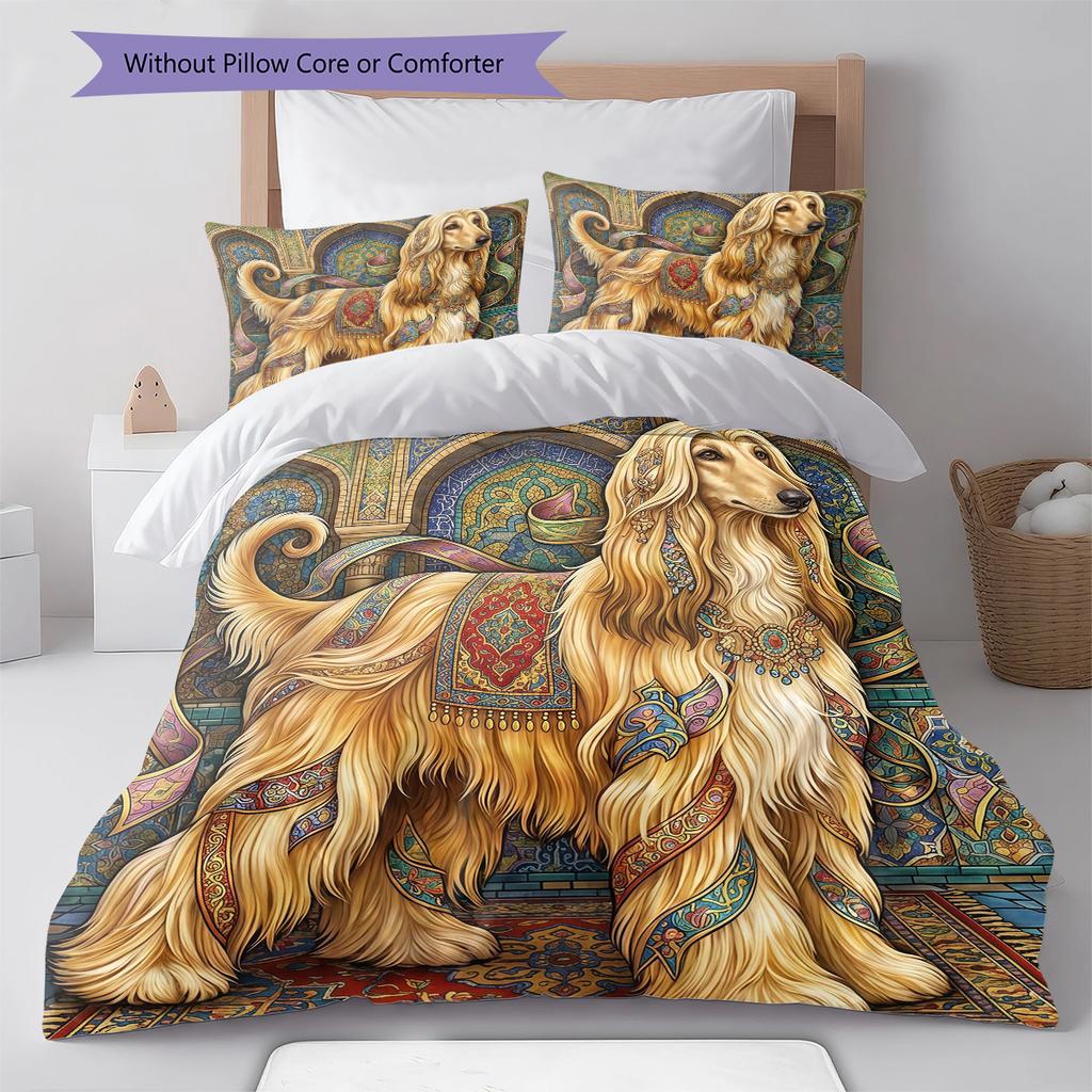 Floral Art Animals Pattern Bedding,Quilt Set Quilt Cover Pillowcase Home Birthday Gift (1 * Duvet Cover + 2 * Pillowcase, Without Core)